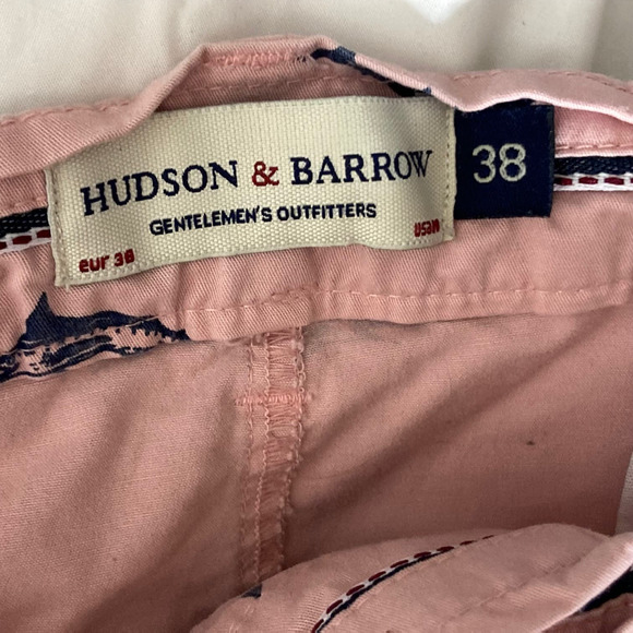 Men's Pink SWORDFISH Chino Shorts - Hudson & Barrow - Size 38 - Picture 7 of 11